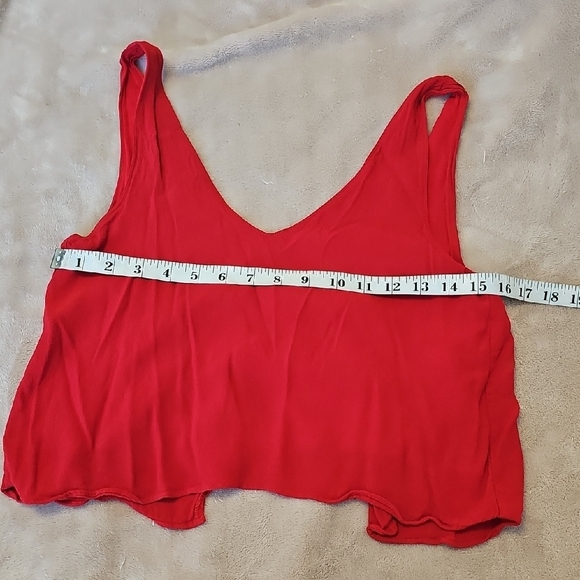 Wilfred Red Sleeveless Crop Tie Front Tank Top Size XS - Picture 4 of 5